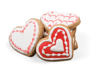 Red /White Royal Icing - Flood Icing Gingerbread Heart Shaped
